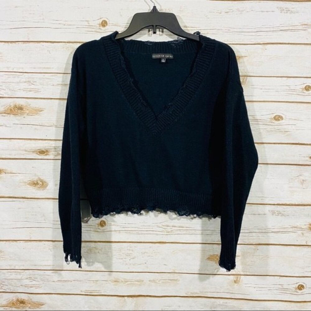 Brooklyn Karma navy long sleeve women's‎ crop sweater size S